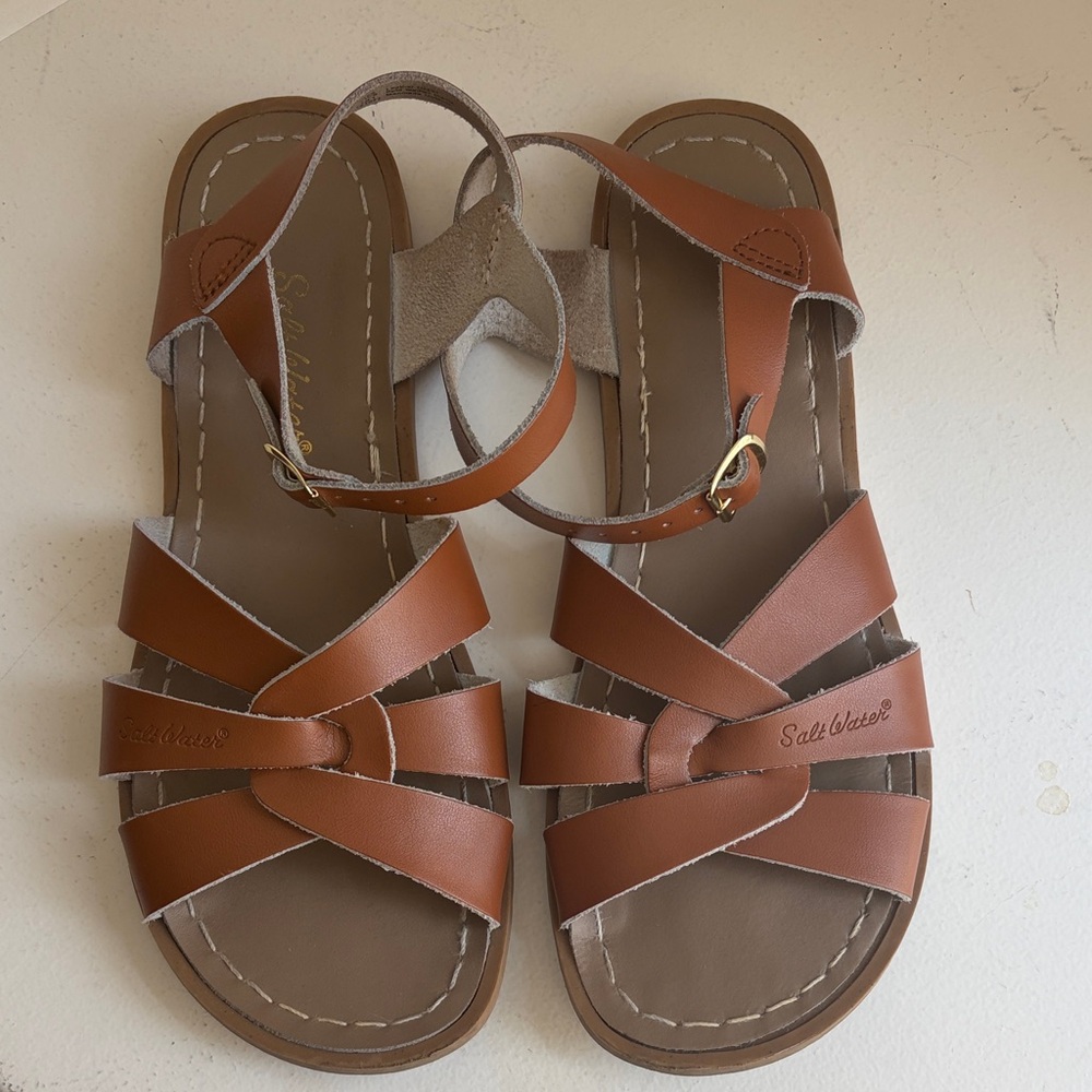 Salt Water Sandals by Hoy Women's Brown Leather Strappy Sandals